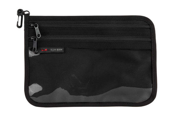 Medium Double Organizer Pouch in Black